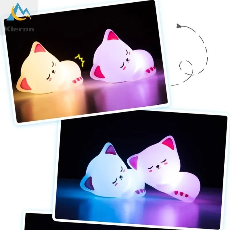 Soft Silicone Cat LED Night Light