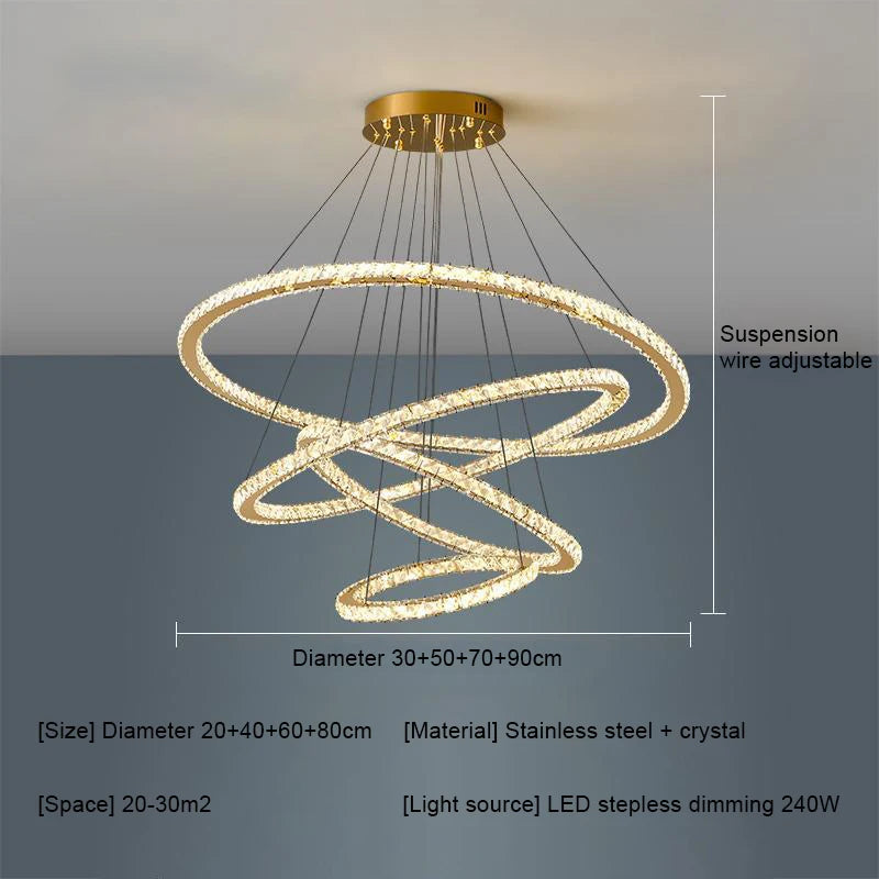 Luxury Crystal LED Chandelier – Modern Ceiling Light for Home