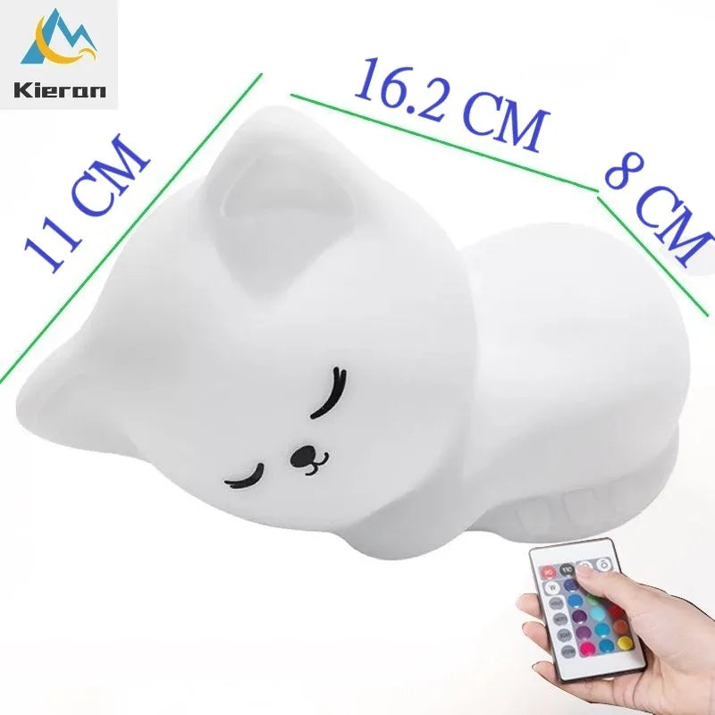 Soft Silicone Cat LED Night Light