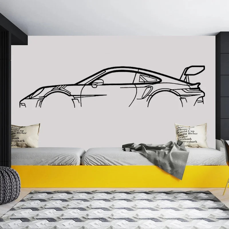 Car Silhouette Wall Decal – Modern Vinyl Art