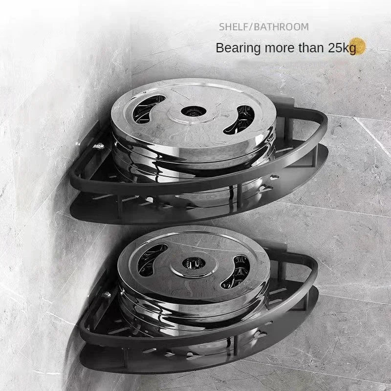 Bathroom Nail-Free Aluminum Corner Shelf