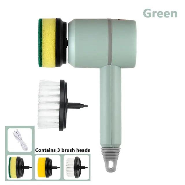 Electric Cordless Cleaning Brush – 3 Brush Heads