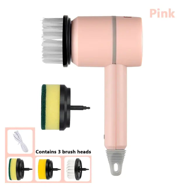 Electric Cordless Cleaning Brush – 3 Brush Heads