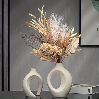 Nordic Hollow Ceramic Vase Set - 2 pieces