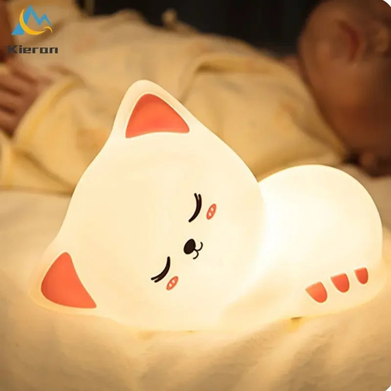Soft Silicone Cat LED Night Light