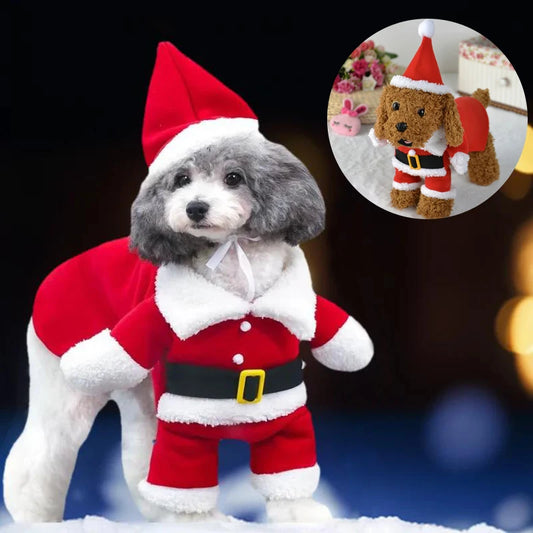 Christmas Dog Costume For Small Dogs Cat Funny Santa Claus Cosplay Clothes