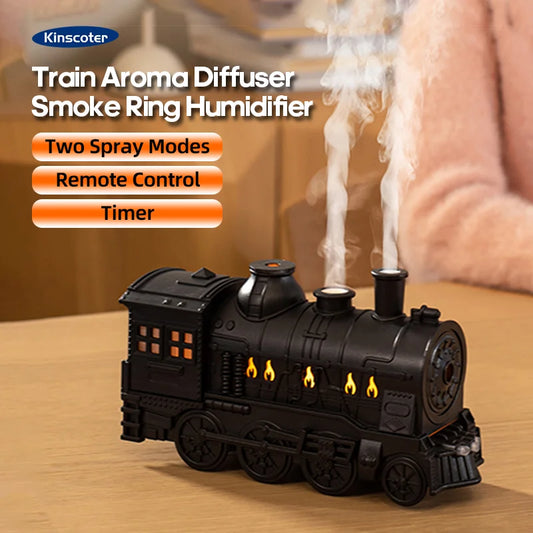 Mini Train Shape Aroma Essential Oil Diffuser with Light and Remote Control Cool Air  for Home Office