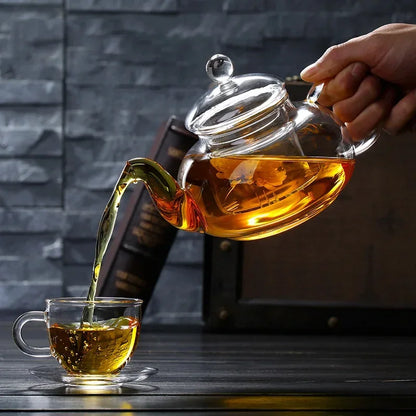 Heat-Resistant Glass Teapot - Flower Tea Pot