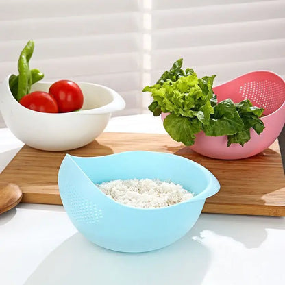 1PC-Silicone Colander Rice Bowl Drain Basket