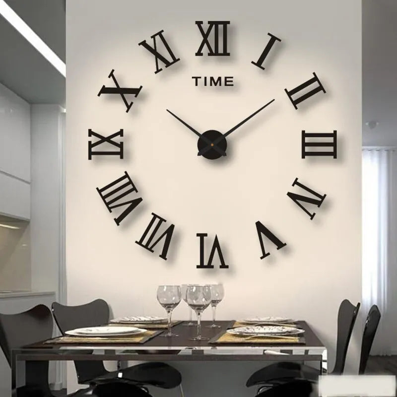 3D Acrylic Digital Wall Clock Large Round Wall Clock