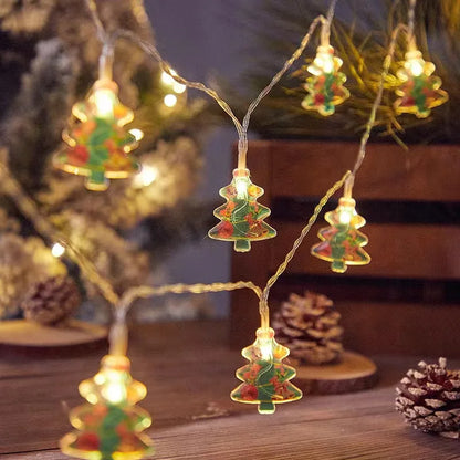 Christmas Tree LED String Light 1.5M 10LED Xmas Hanging Lamp Fairy Light Garland Home Decoration Ornament 2024 New Year Gifts