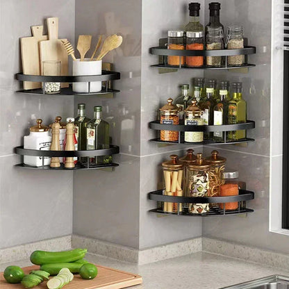 Bathroom Nail-free Shelf Shower Corner Shelf Aluminum Shampoo Shelf Shower Supply Storage Bathroom Accessories