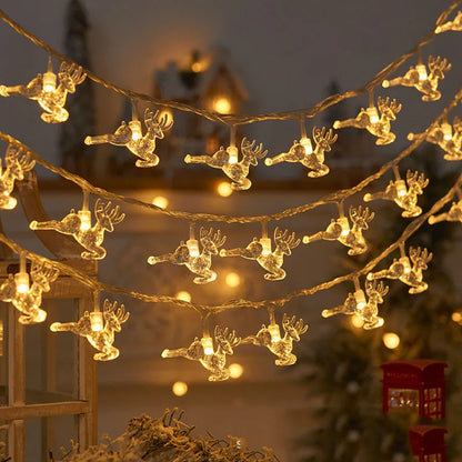 Christmas Tree LED String Light 1.5M 10LED Xmas Hanging Lamp Fairy Light Garland Home Decoration Ornament 2024 New Year Gifts