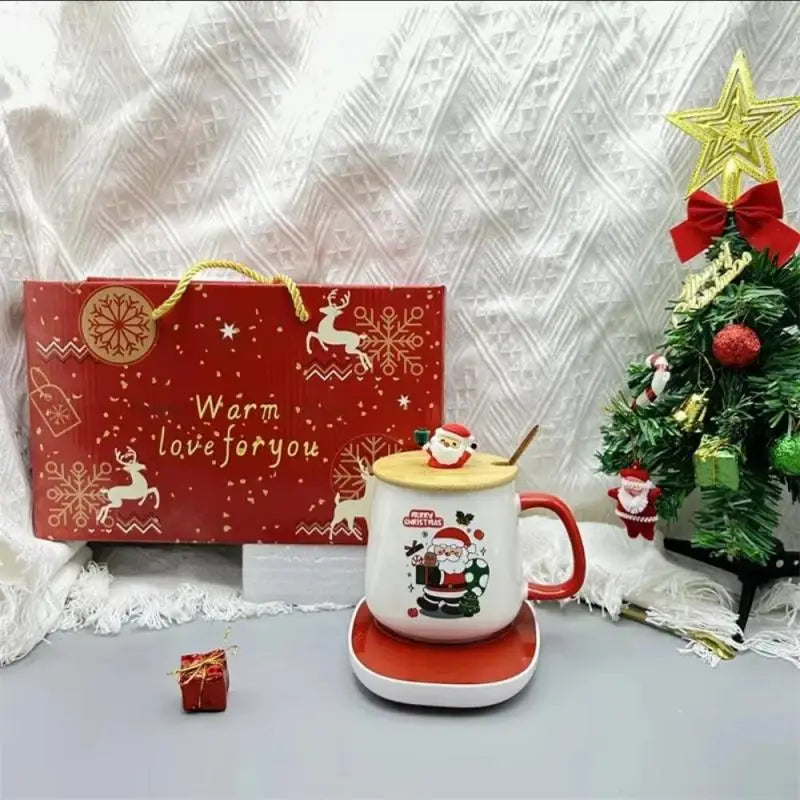 Mug Gift Box Christmas Gift Ceramic Mug, Mug With Lid With Spoon