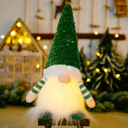 30cm Glowing Gnome Christmas Decorations 2024 Faceless Plush Dolls elf Home Ornaments Navidad New Year 2024 Gift