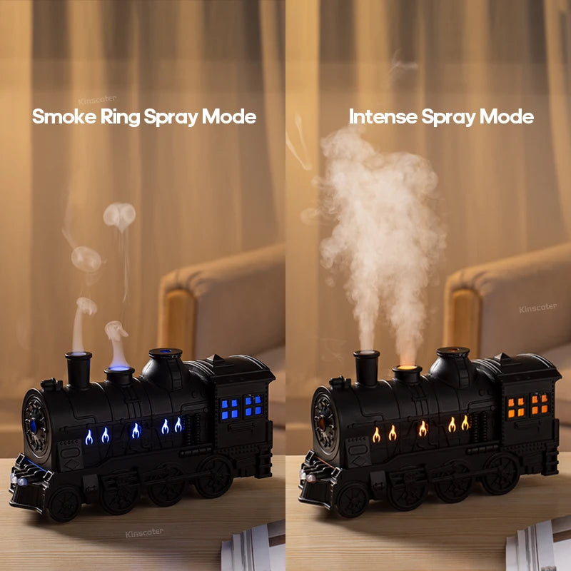 Mini Train Shape Aroma Essential Oil Diffuser with Light and Remote Control Cool Air  for Home Office