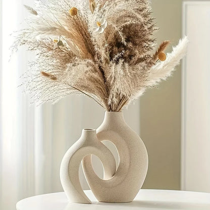 Nordic Hollow Ceramic Vase Set - 2 pieces