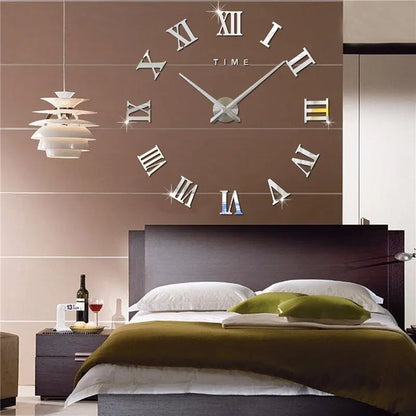 3D Acrylic Digital Wall Clock Large Round Wall Clock