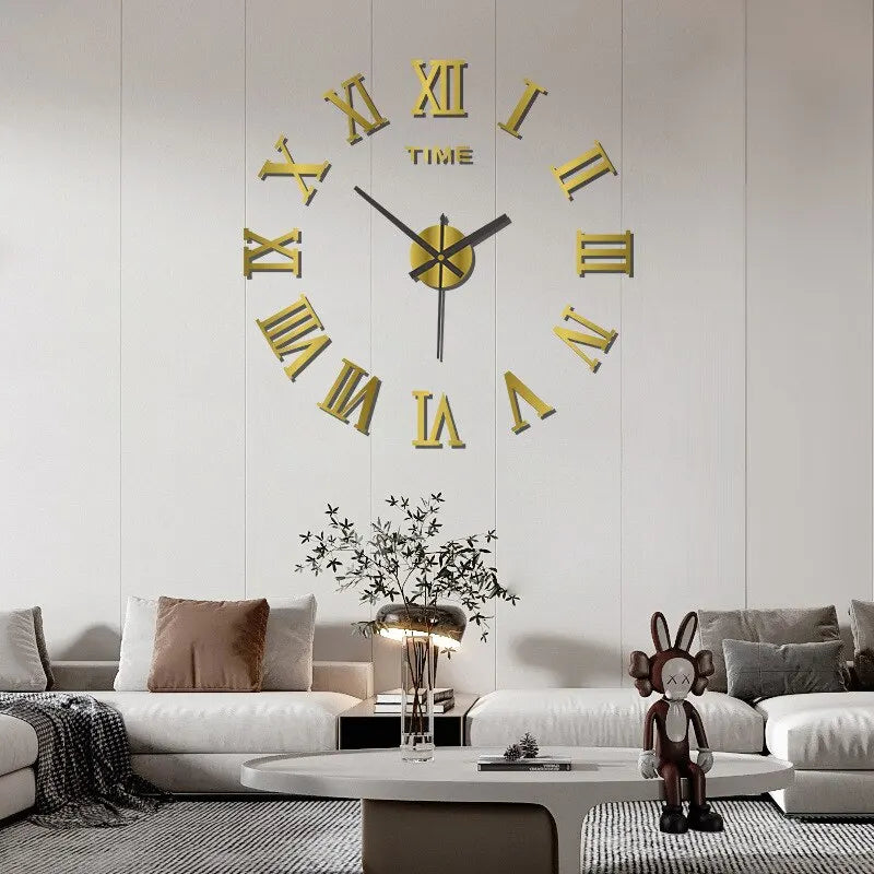 3D Acrylic Digital Wall Clock Large Round Wall Clock