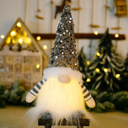 30cm Glowing Gnome Christmas Decorations 2024 Faceless Plush Dolls elf Home Ornaments Navidad New Year 2024 Gift