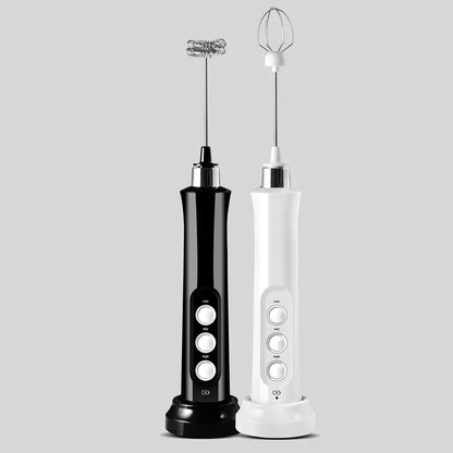 USB Electric Milk Frother 3 Whisk USB Charger Bubble Maker Coffee Foamer with 3 Modes Handheld Egg Beater Mixer Drink Blender