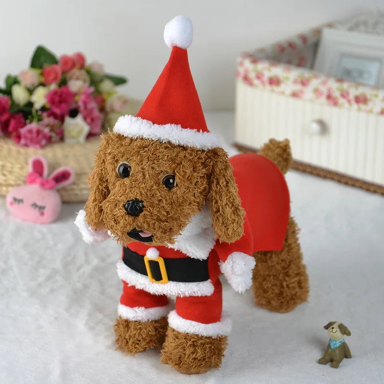 Christmas Dog Costume For Small Dogs Cat Funny Santa Claus Cosplay Clothes