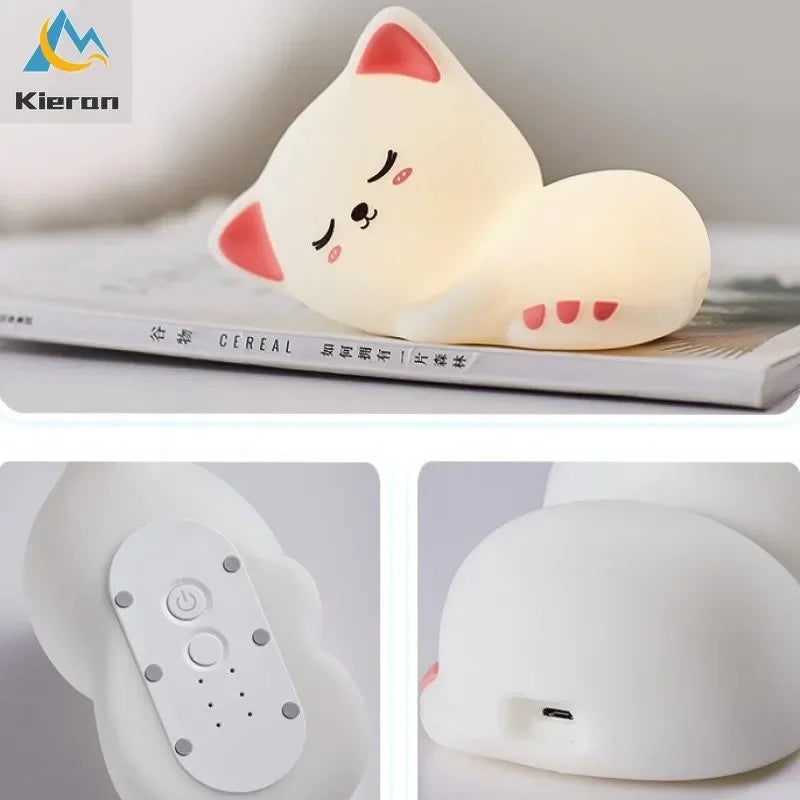 Soft Silicone Cat LED Night Light