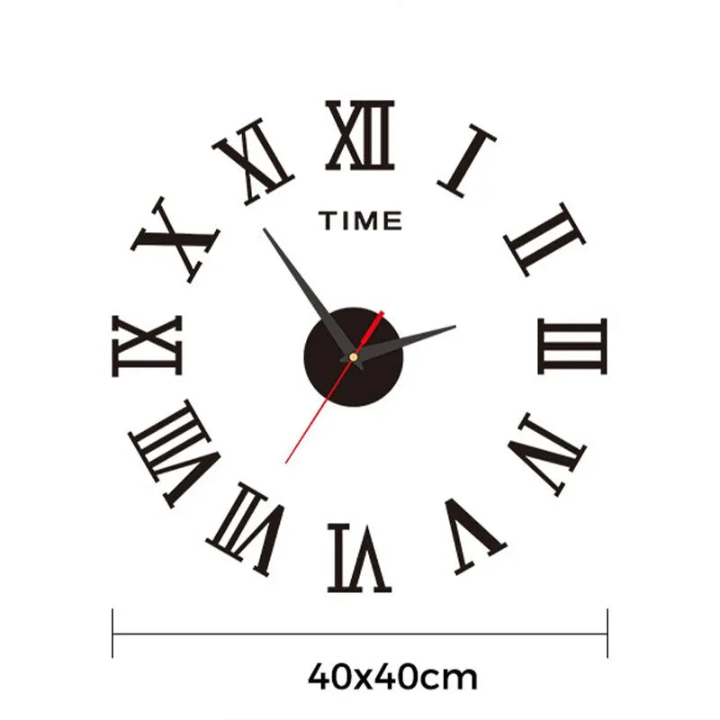 3D Acrylic Digital Wall Clock Large Round Wall Clock