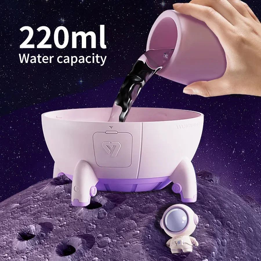 220mL Space Capsule Air Humidifier USB Plug in Rechargeabl Water Diffuser 7 Colors Atmosphere Light