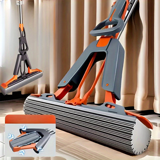 Double-Fold Sponge Mop – Hands-Free C