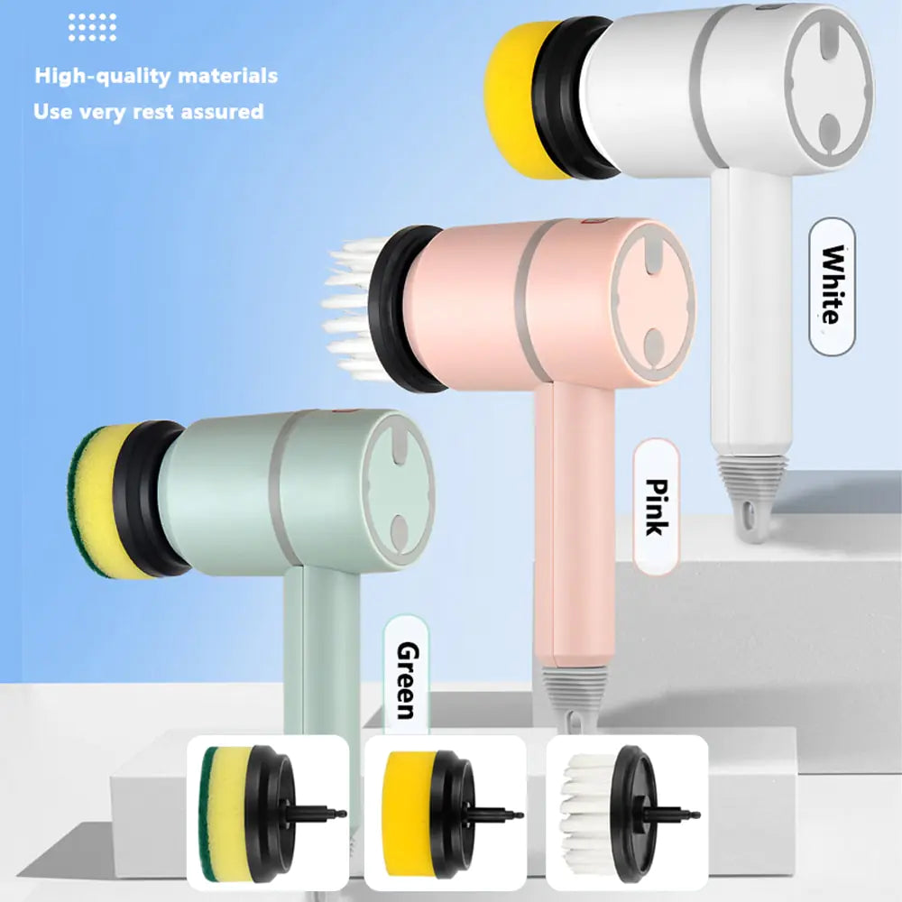 Electric Cordless Cleaning Brush – 3 Brush Heads