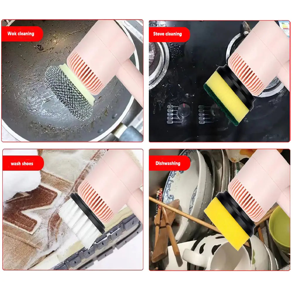 Electric Cordless Cleaning Brush – 3 Brush Heads